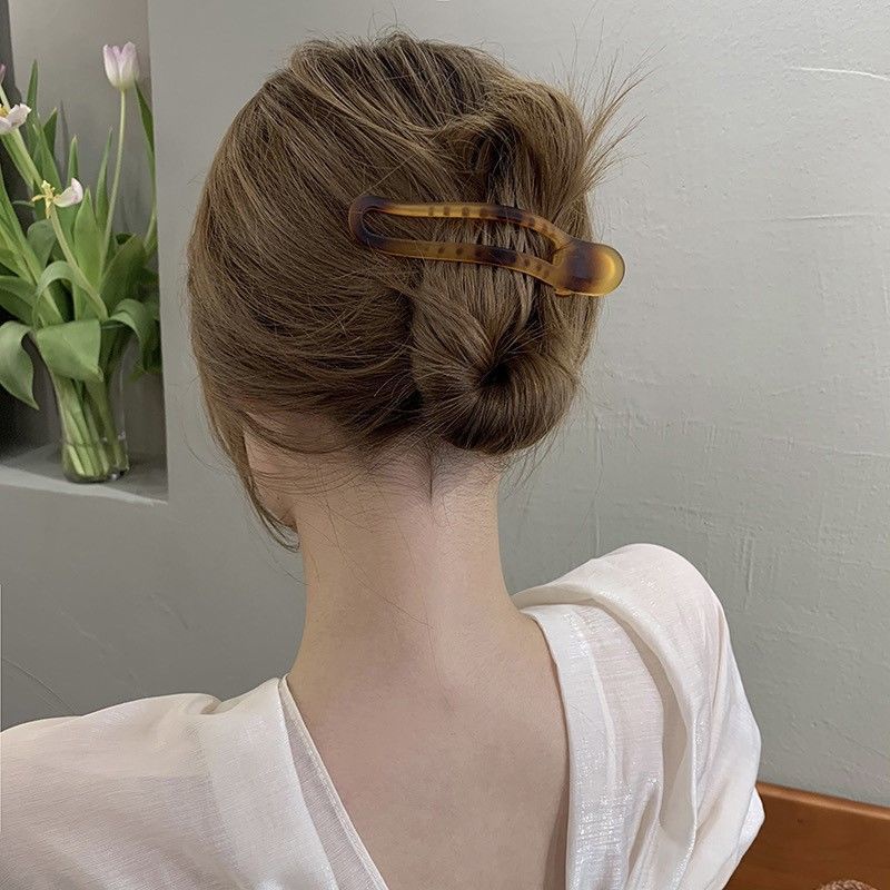 Kẹp Tóc Đuôi Ngựa Acrylic Nhám Màu Gradient Đơn Giản Thời Trang Cho Nữ