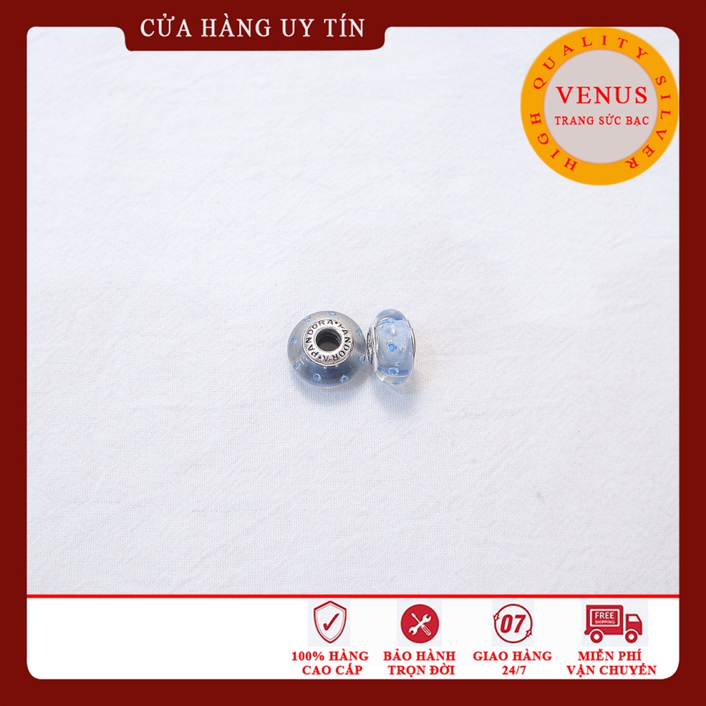 [Charm bạc 925 cao cấp] Charm glass xanh bọt biển- Mã sản phẩm VENUSG11