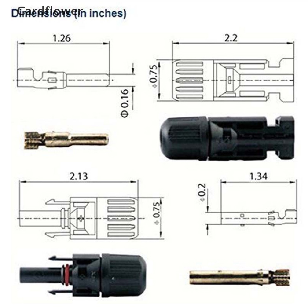 Đầu Nối Dây Cáp Tấm Pin Năng Lượng Mặt Trời MC4 Mới