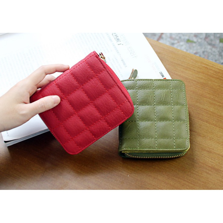 Phụ Nữ Mini Túi Xách Da PU Túi Đựng Thẻ Ví Đựng Xu Kéo Khóa Ví