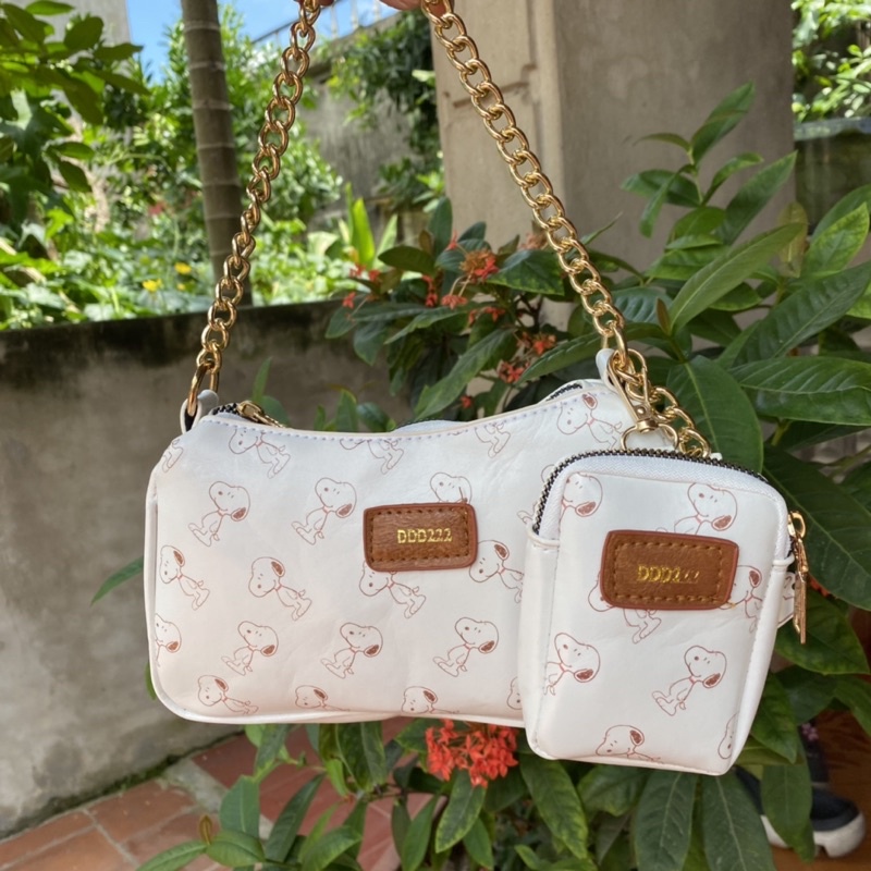Túi Đeo Chéo Snoopy FREESHIP Túi Kẹp Nách Nữ Da Mềm Tặng Kèm Ví Nhỏ Và Móc Treo Hình Cún -CABOXIN tuyển sỉ toàn quốc
