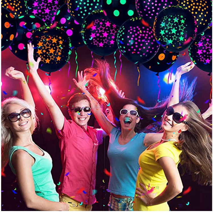 Bộ 10 bong bóng 12 inch trong suốt chấm bi trang trí tiệc