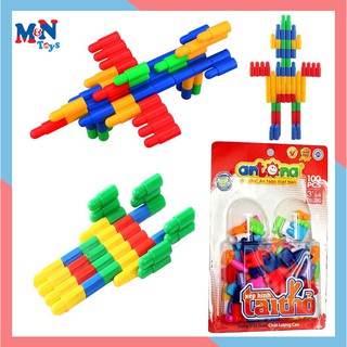 xếp hình tai thỏ - 100 chi tiết dạng vỉ Đồ Chơi Antona Cho Bé
