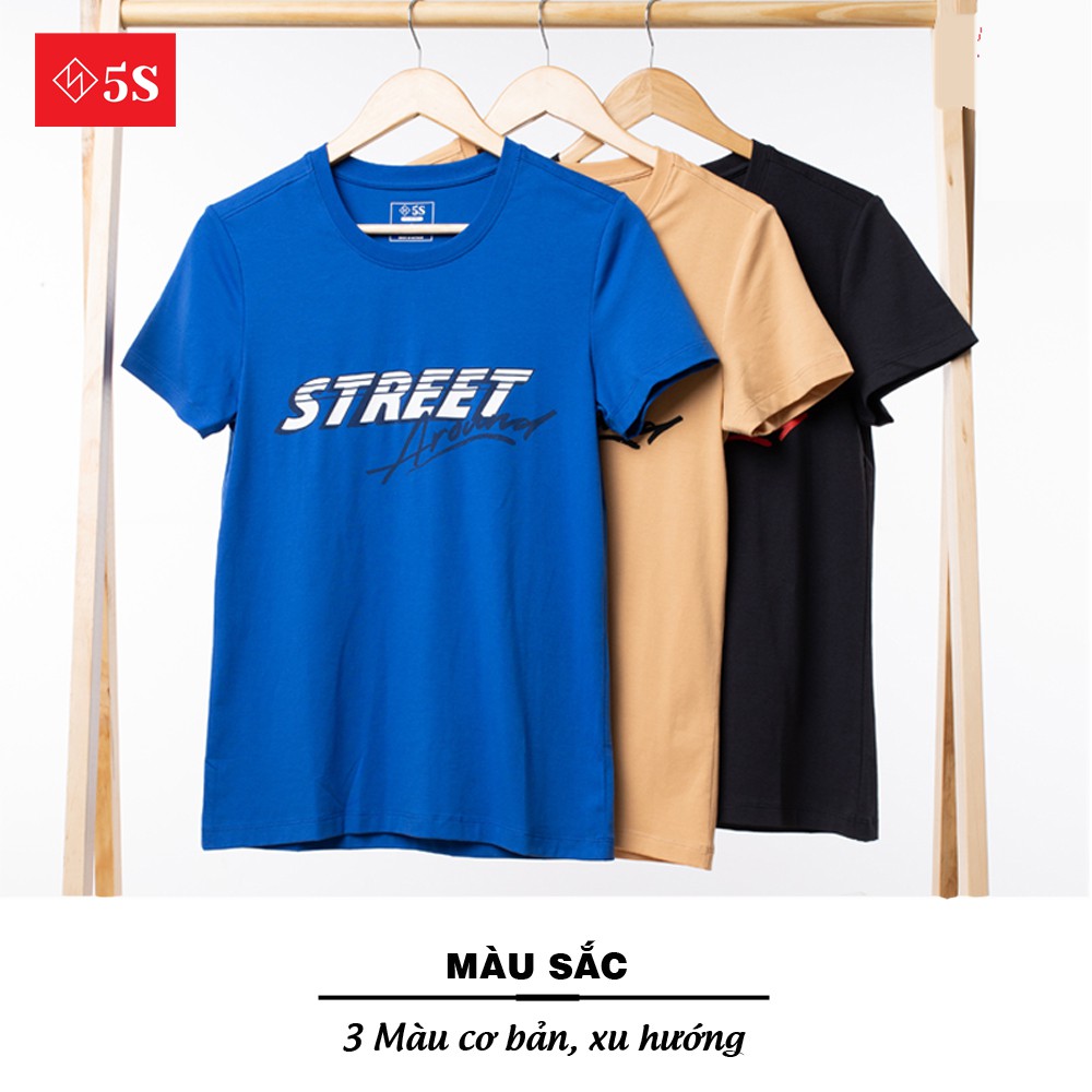 Áo Thun Nam Tay Ngắn Cổ Tròn 5S In Chữ (4 màu), Chất Cotton Mềm Mịn, Thấm Hút Mồ Hôi, Co Giãn Cực Tốt. | BigBuy360 - bigbuy360.vn