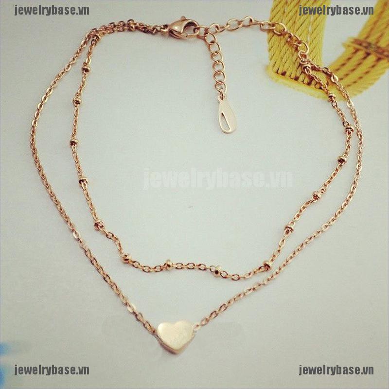 [Base] Sexy Gold Tone Love Heart Ankle Bracelet Double Layer Chain Foot Anklet [VN] | BigBuy360 - bigbuy360.vn