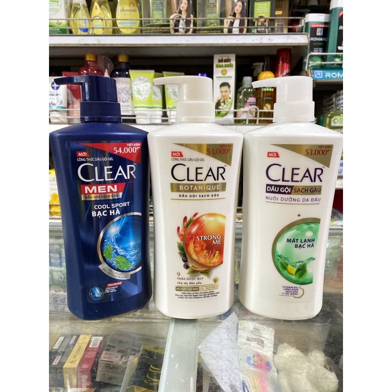 Dầu Gội Sạch Gàu Clear Mát Lạnh Bạc Hà Chai Vòi 650g