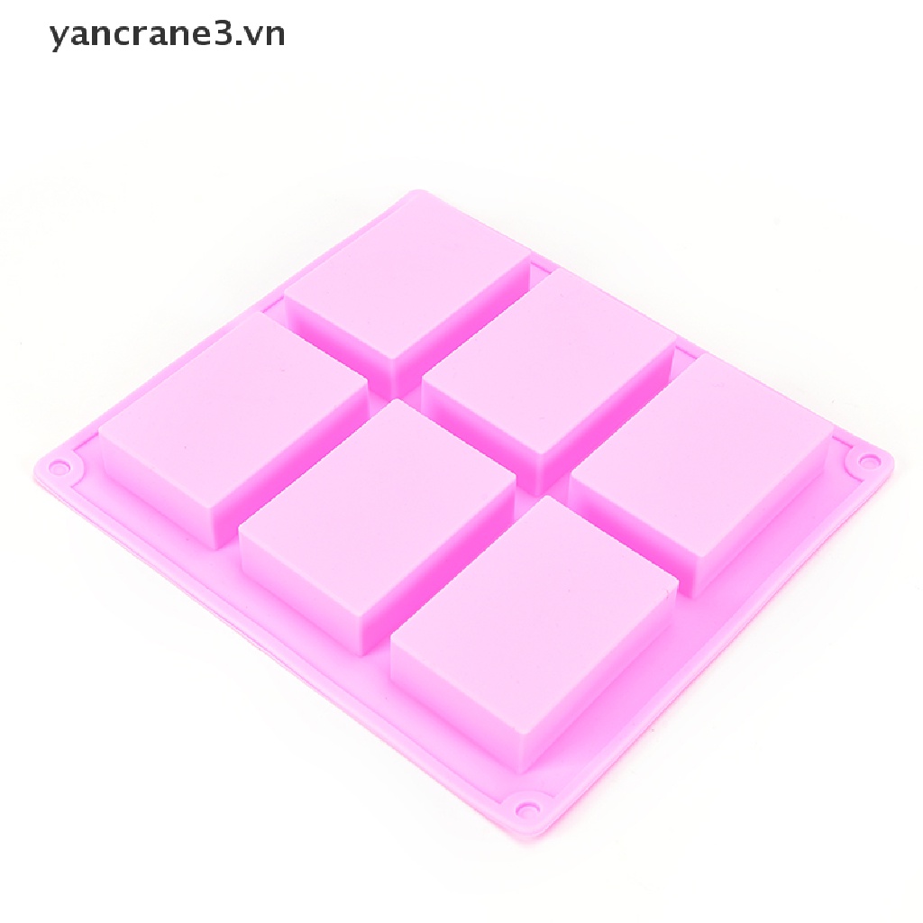 Khuôn Silicone Làm Đá / Xà Phòng 6 Ngăn Hình Chữ Nhật DIY