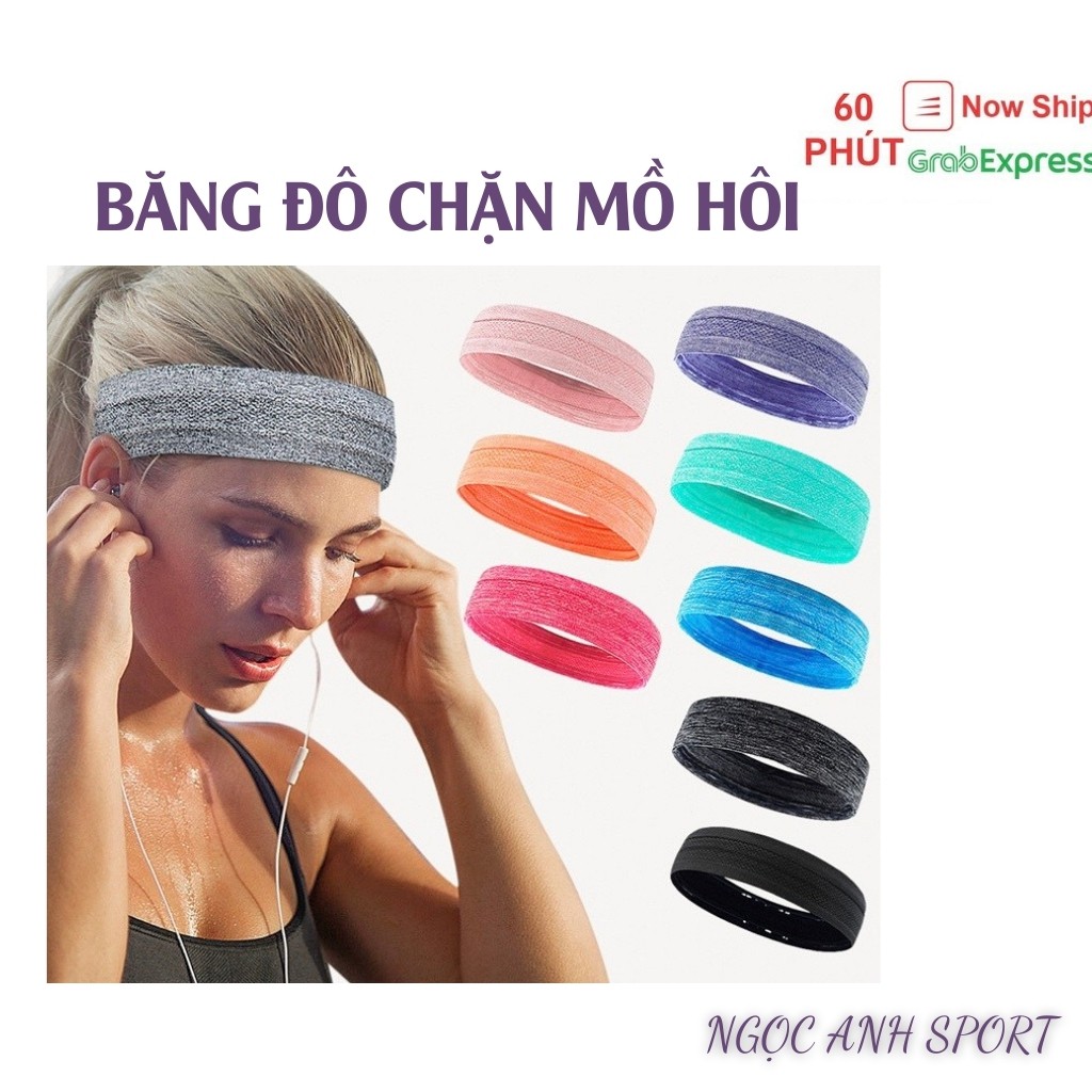 Băng đô thể thao cotton đeo trán thấm chặn mồ hôi chống trượt bản 5cm -Ngọc anh sport