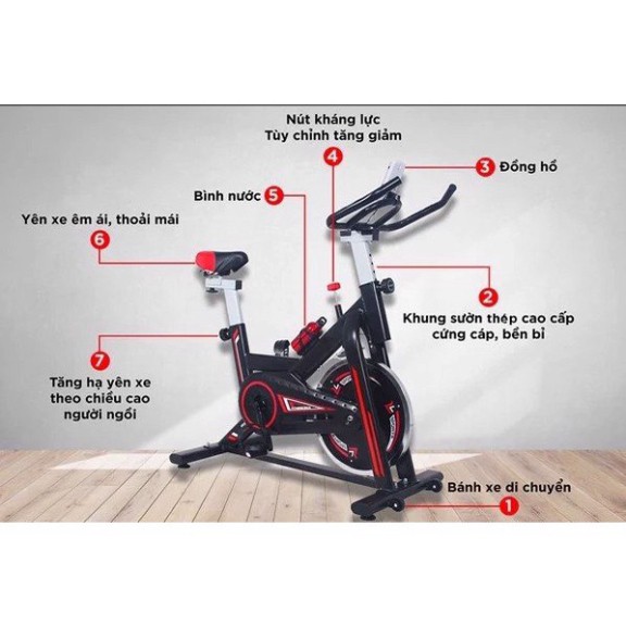 Xe đạp thể thao GYM Bike Sport Q7,Senmax  Xe đạp thể dục tại nhà nhập khẩu,tập GYM toàn thân tăng cường sức khỏe.