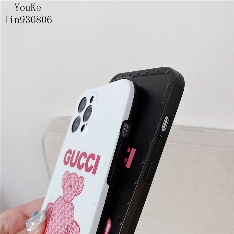 Ốp Điện Thoại Họa Tiết Gucci Màu Hồng Cho Iphone 12 12 Pro Max 11 Se2 Ix Xs Xr