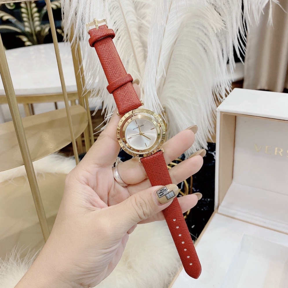 Đồng hồ nữ Michael Kors Dây da mặt xoay độc đáo cá tính mã