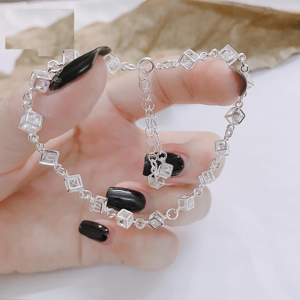 Lắc tay bạc nữ, vòng tay bạc ta s925 cao cấp sáng bóng, cam kết không đen - Mã TSJL06