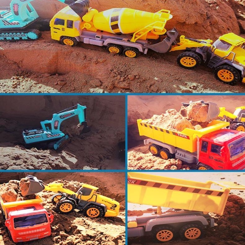 Bộ đồ chơi ô tô mô hình  xe xây dựng,máy xúc, xe tải, cần cẩu cho trẻ em, đồ chơi cho bé
