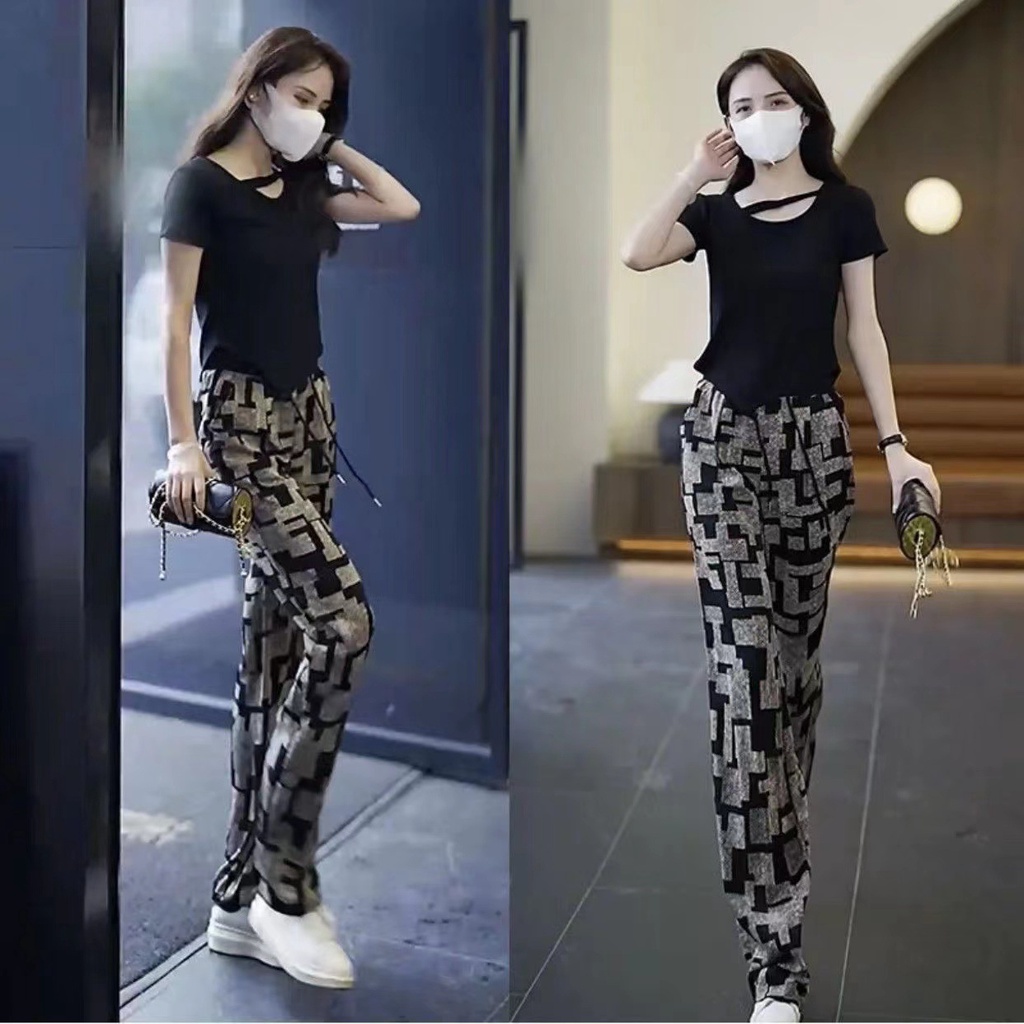 In quần rộng lụa, đa chức năng, mỏng, chân dài, thể thao và giải trí,  rãi và thời trang