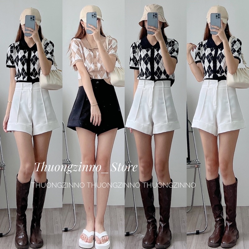 [Ảnh thật/Video]Áo len mongtogi hình quả trám Áo len cổ polo phong cách cổ điển sang chảnh