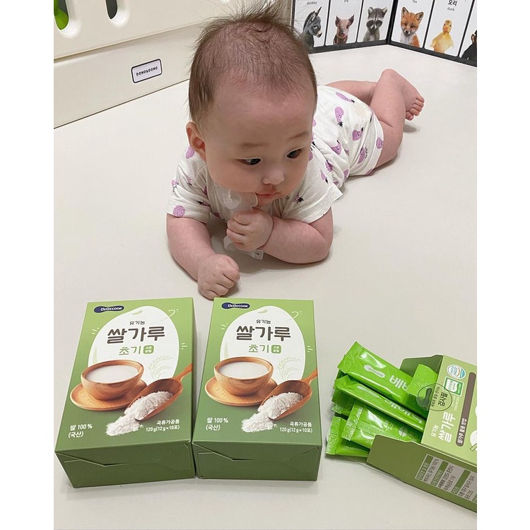 Gạo Bebecook Hữu cơ chia độ thô theo tháng tuổi Hàn Quốc