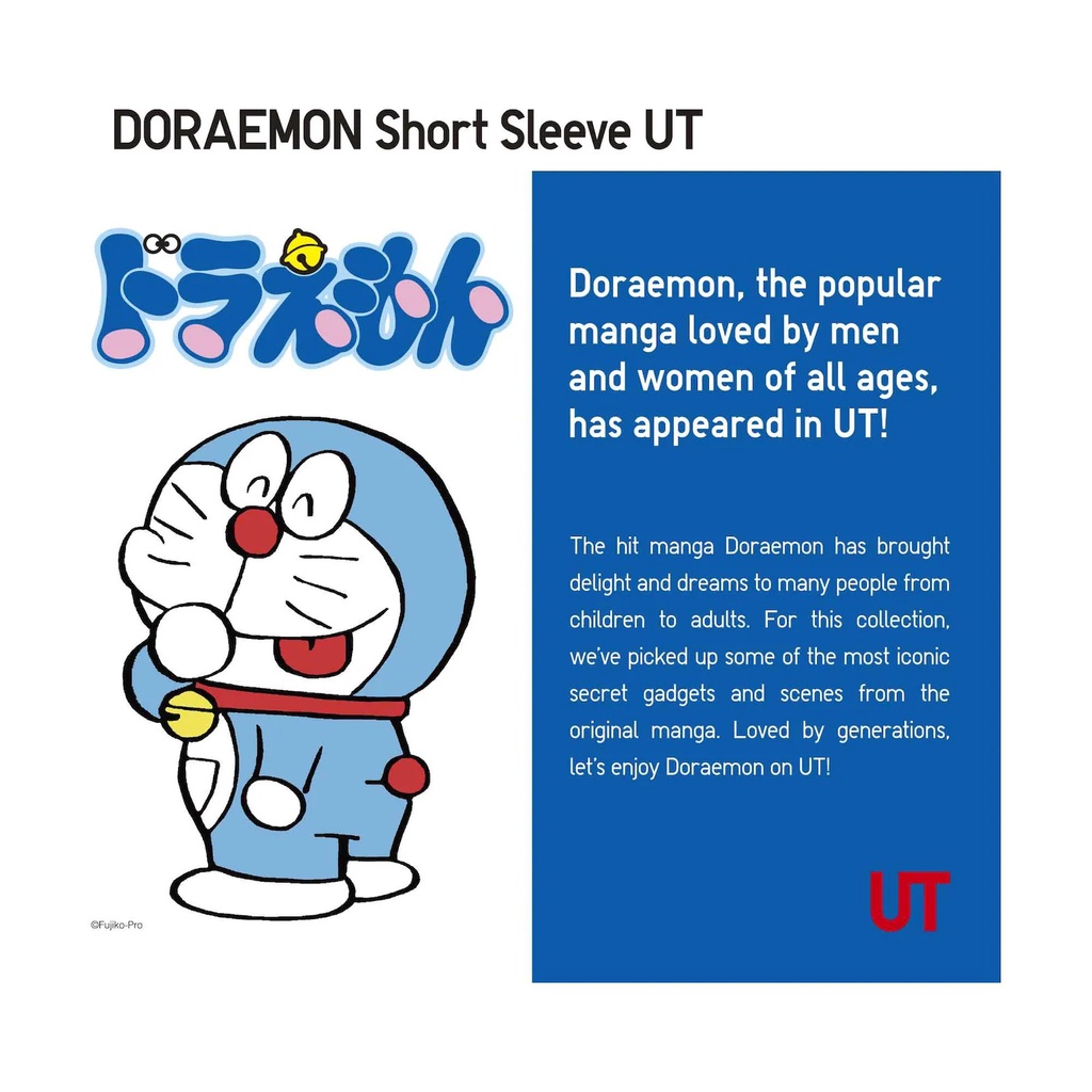 [Auth Uniqlo] Doraemon UT áo thun hoạt hình ngắn tay Trẻ em