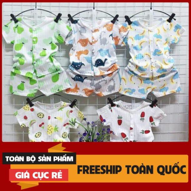 Bộ cotton giấy cộc tay mở khuy cao cấp