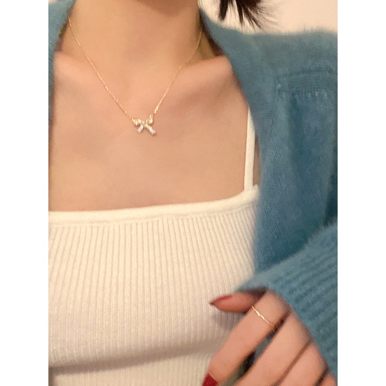 Vòng cổ Mặt Hình Bướm Đính Đá Zircon Thanh Lịch Cho Nữ