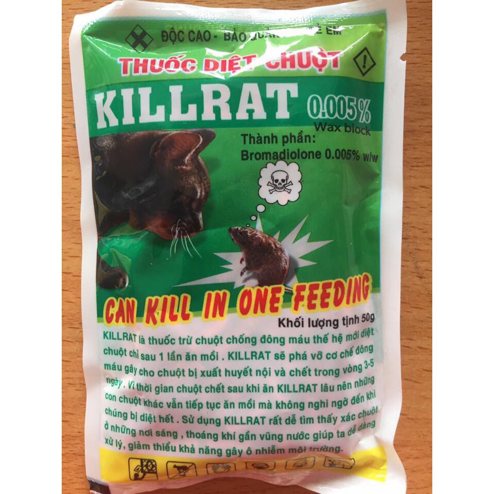 Thuốc diệt chuột Kill Rat Hộp 2 gói 80G