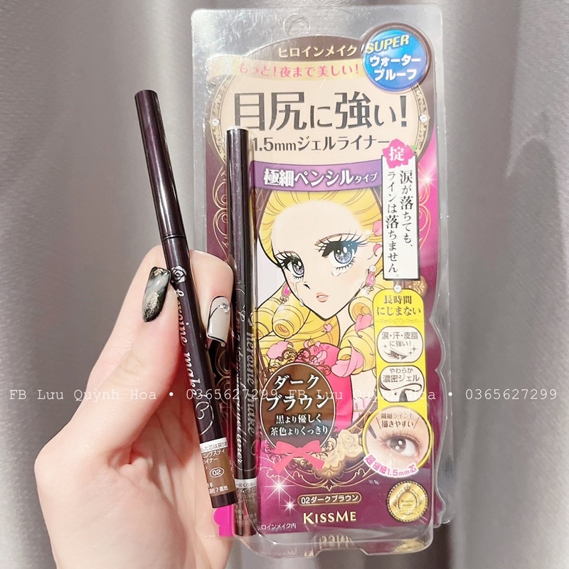 Kẻ mắt màu nâu Kissme Heroine Stay Sharp Pen Liner 02