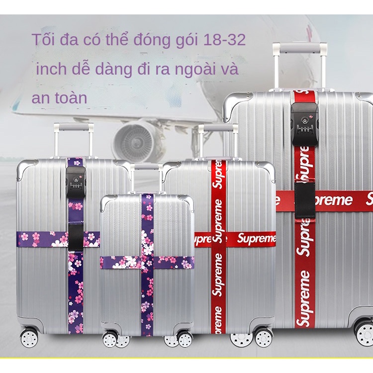 Cái mới☈TSA Khóa mã số Hải quan Khóa hành lý đi kèm với Dây đai đóng gói Tide Cross Dây đai gia cố hàng hóa du lịch