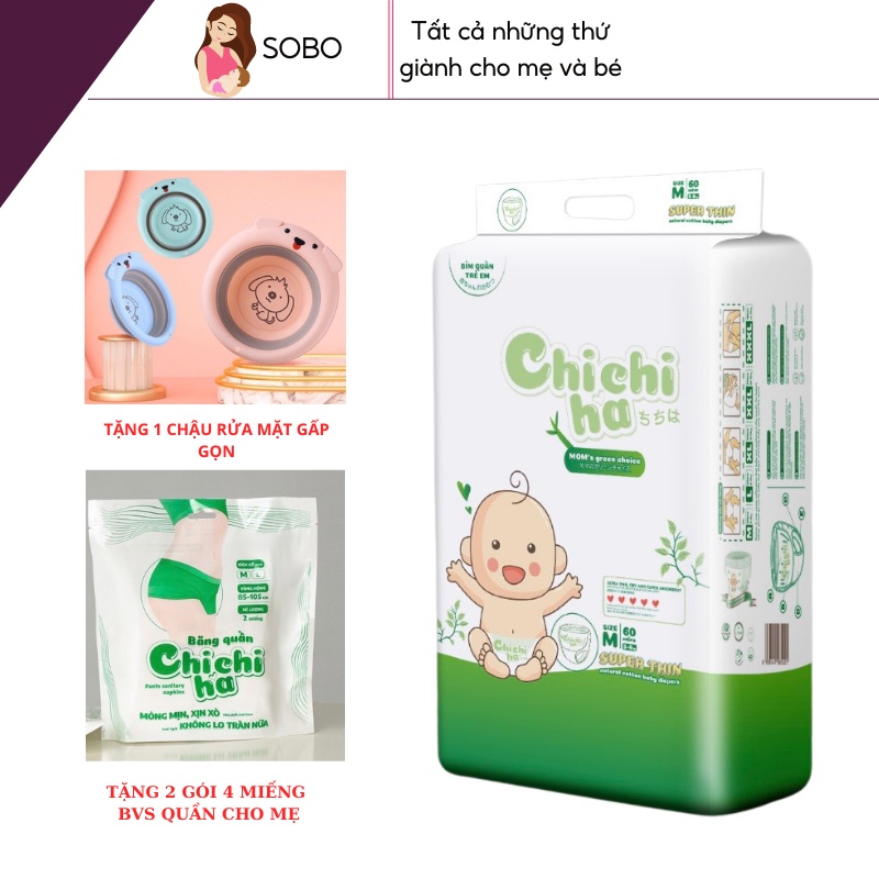 Bỉm quần, dán hữ cơ CHICHIHA Dán/Quần  M60-L54-XL48-XXL42-XXXL40