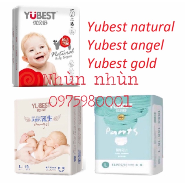 {sẵn sll}Bỉm YUBEST ANGEL / YUBEST GOLD  quần/dán size S90, M84, L78, XL72, XXL66, XXXL66(gói nhỏ tách bịch)