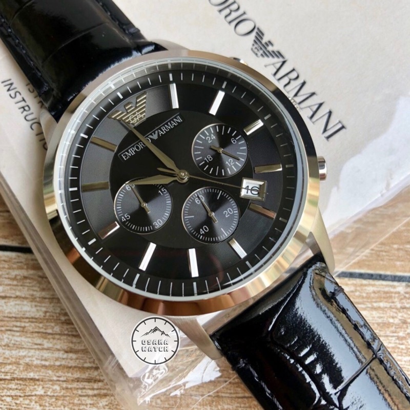 Đồng Hồ Nam Armani AR2447 Dây Da Size 40mm Chạy Full 6 Kim Lịch Ngày Hàng Cao Cấp - Bảo Hành 24 Tháng