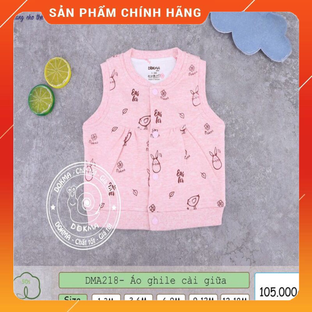 Áo gile cài giữa DOKMA DMA218 SIZE 1-18M ( chọn màu nhắn tin shop )