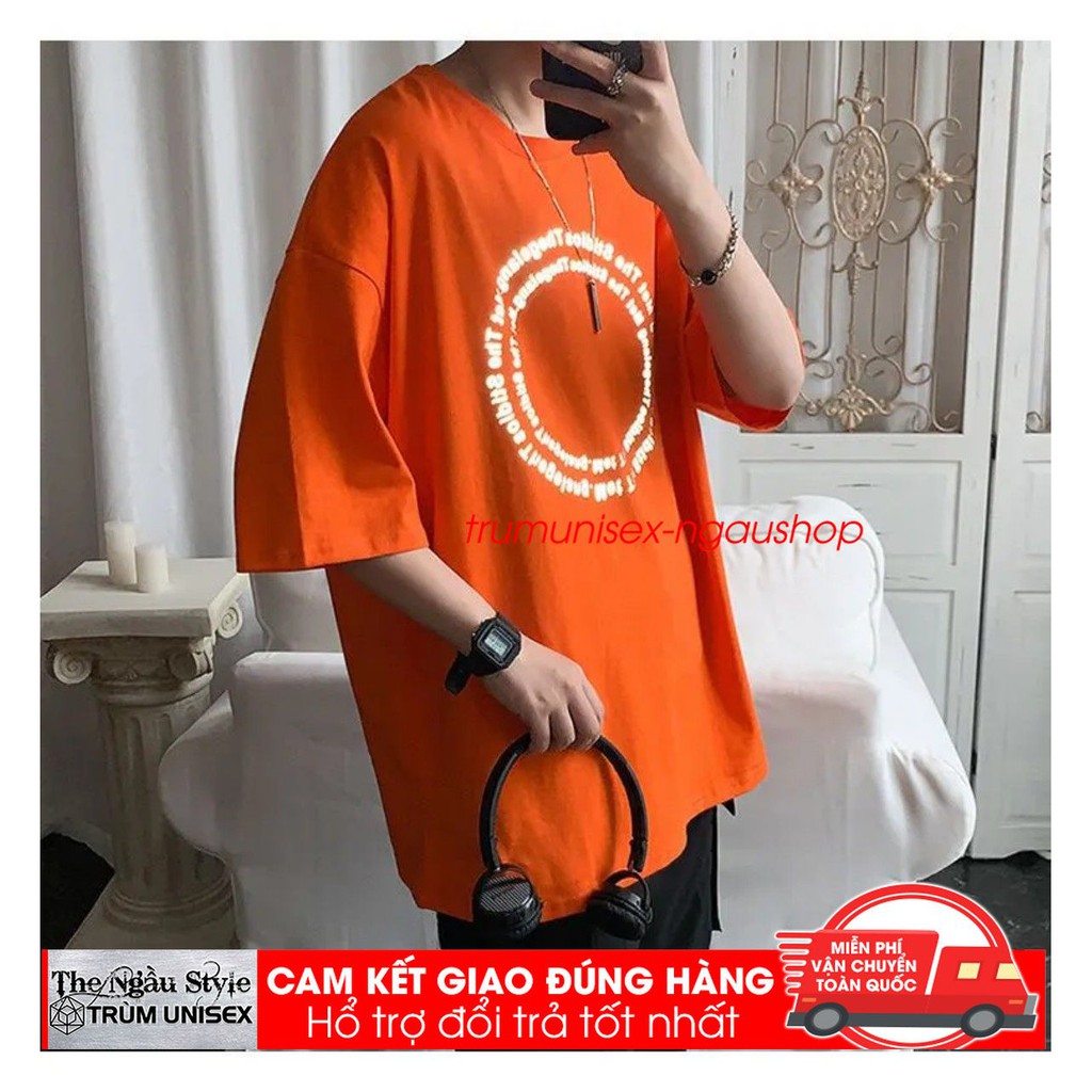 Áo thun Phản quang Stee nam tay lỡ unisex form rộng In phản quang Chữ Vòng Tròn chất vải cotton 100% | BigBuy360 - bigbuy360.vn