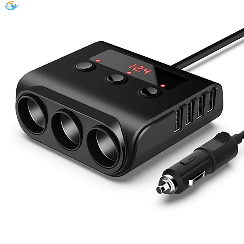Featured 12 / 24V Universal TR12 Car Plugs Splitter Cigarette Lighter 4 Port USB Charger Power Adapter LED Display for Phone / iPad / DVR