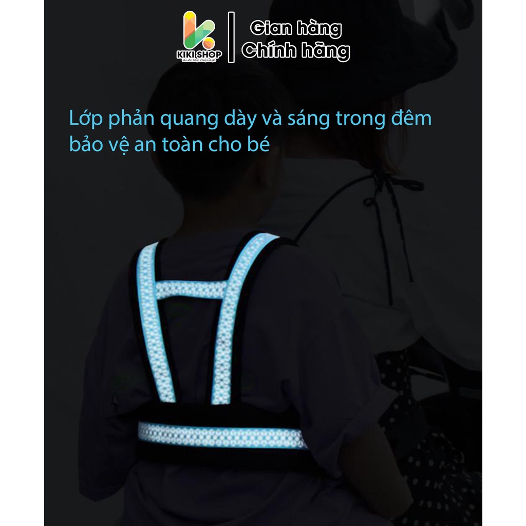 Đai đi xe máy cho bé 1-10 tuổi dodoto vải sợi polyester thoải mái thoáng mát, đeo vai, thắt lưng, đai ngực