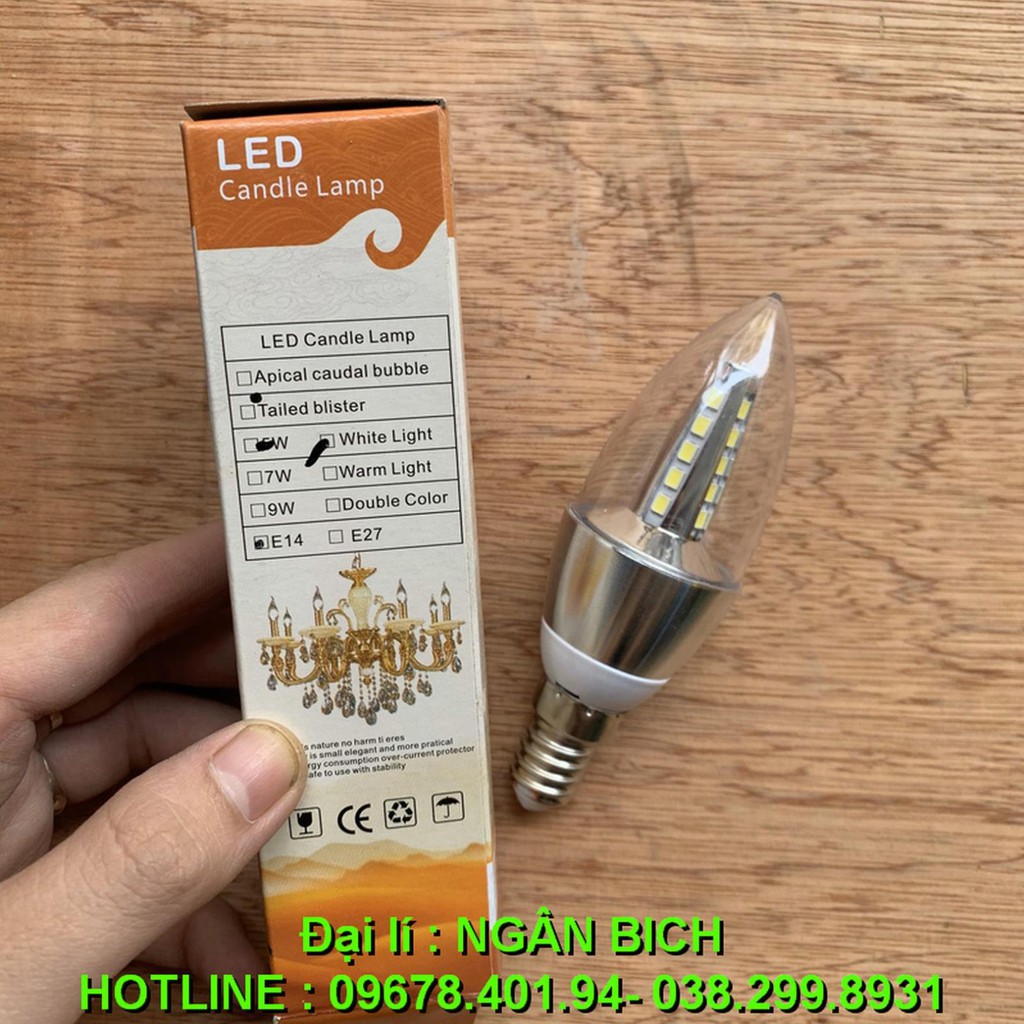 (Cực rẻ lại bền) Bóng đèn E14 thắp đèn chùm,đèn trang trí LED CANDLE Hàng việt nam chất lượng cao