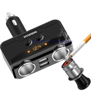 Bộ chia Tẩu sạc ô tô, xe hơi thành 2 tẩu và 2 cổng sạc USB cao cấp, đa năng Huyndai
