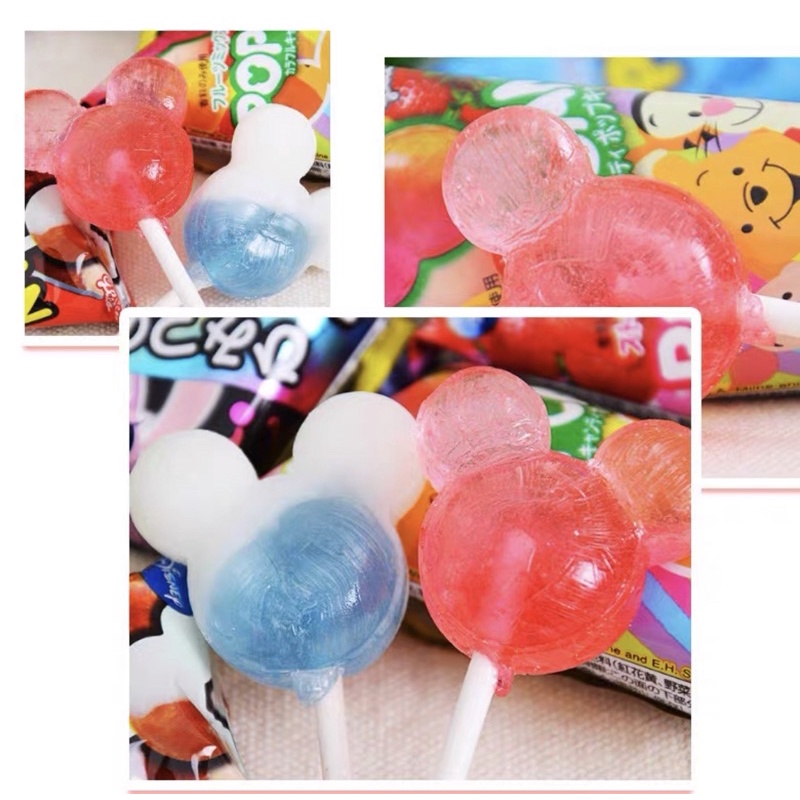 Kẹo mút Popcan mickey Glico vị trái cây Nhật Bản 13g/ cây