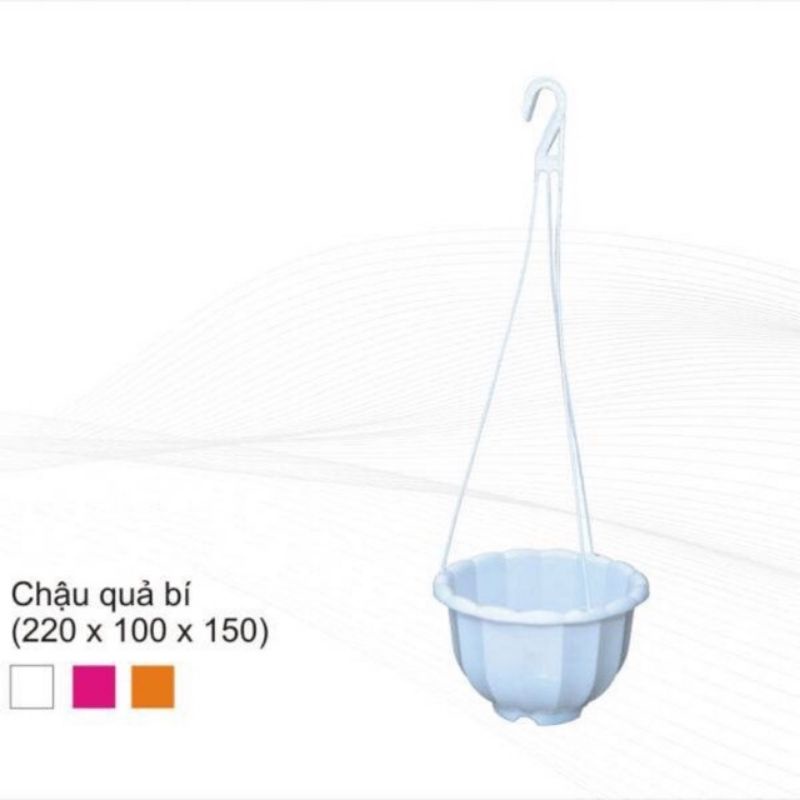 Chậu treo bí size to kt 22x14cm đủ màu trắng, xanh, vàng, hôngc, đỏ , cam