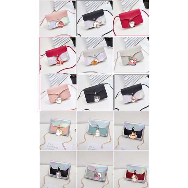 Túi đeo chéo hologram bare bear cute molang pusheen gấu brown tonton khủng long hoàng đế mèo capoo TXHI4