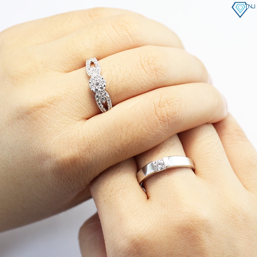 Nhẫn bạc cặp đôi nam nữ khắc tên theo yêu cầu ND0378 Trang Sức TNJ