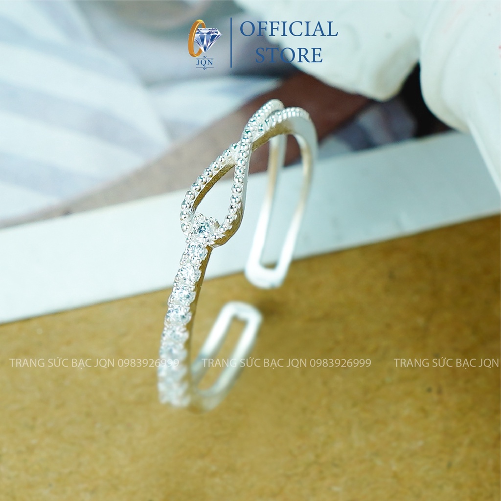 Nhẫn Nữ Bạc Thật Giá Rẻ JQN Mẫu Hở N18 Vừa Mọi Size Tay