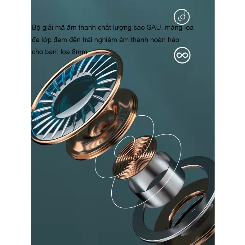 Tai nghe Bluetooth 5.1 đèn led khắc lazer không dây gaming Chống Ồn chơi game cho IPhone Samsung xiaomi android #23