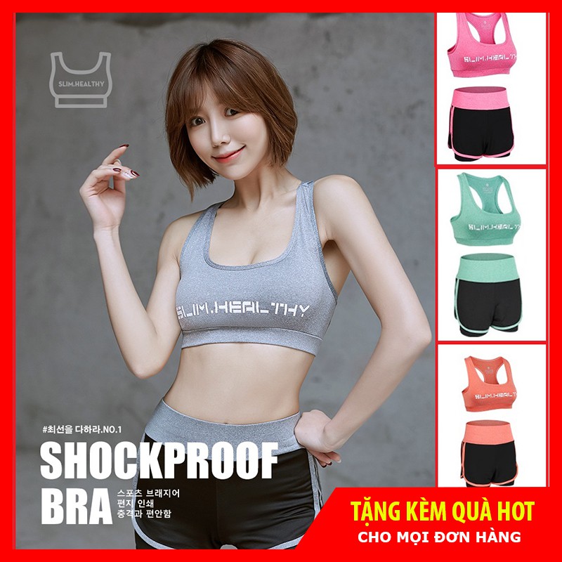 Set Quần Áo Tập GYM Nữ 2 Món, Bộ Đồ Thể Thao Tập GYM YOGA Áo Bra Quần Đùi 2 Lớp