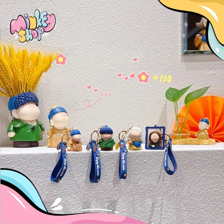 Móc khóa Những bé nghệ sĩ mặt trăng dễ thương phụ kiện túi xách ô tô Ba lô cute 02MKBe -Minkey