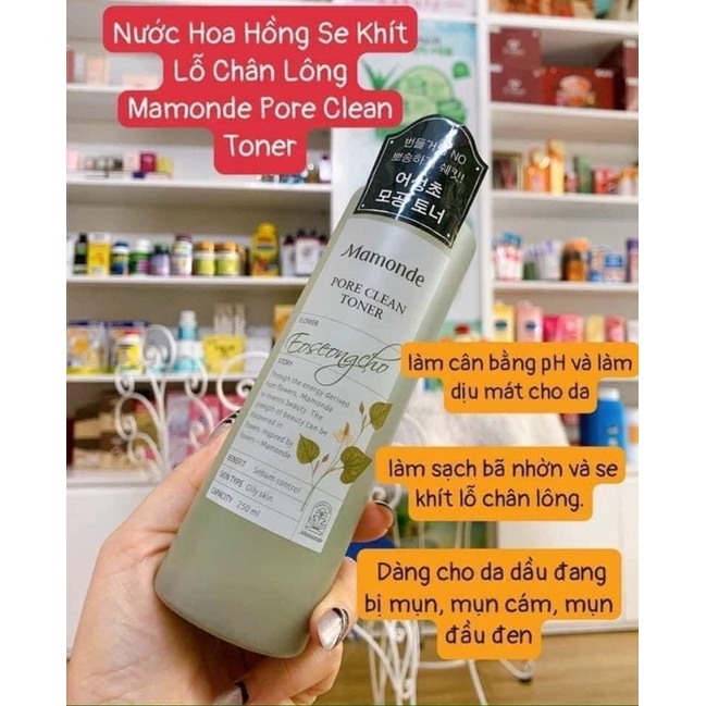 Toner Mamonde Pore Clean Toner Diếp cá dành cho da dầu 250ml