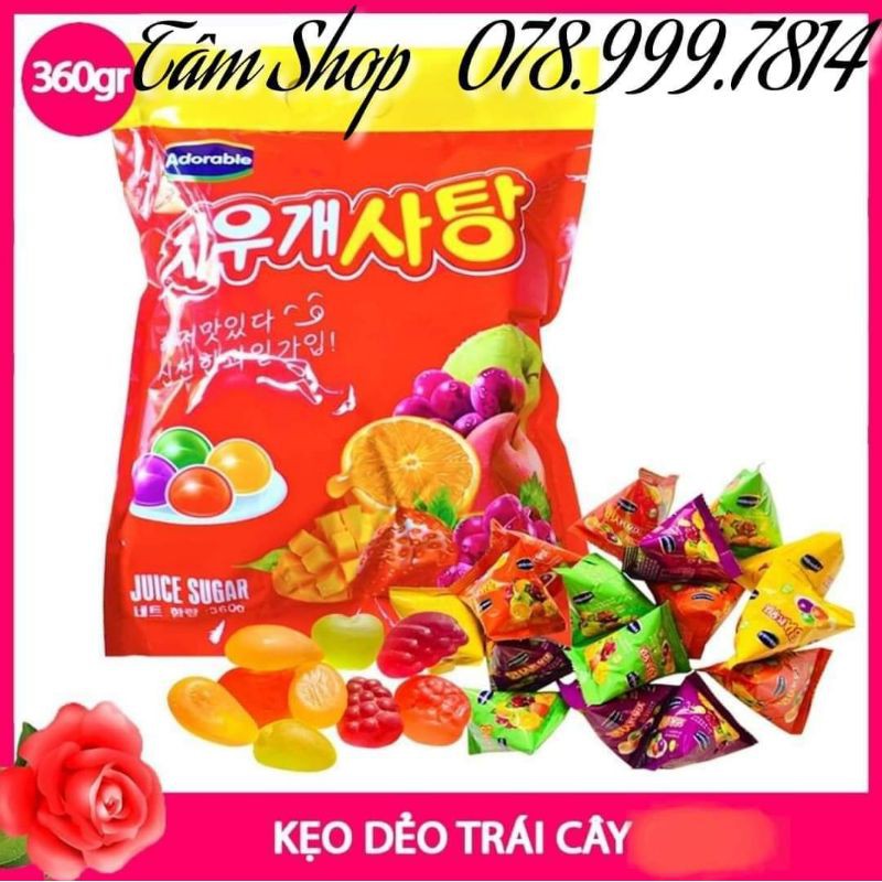 KẸO DẺO TRÁI CÂY ADORABLE  (TÚI 3️⃣6️⃣0️⃣G)