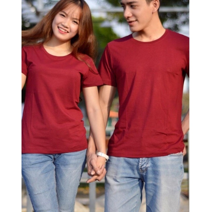 ÁO THUN TRƠN CỔ TRÒN MÀU ĐỎ ĐÔ TAY NGẮN NAM NỮ ( CÓ CẢ SIZE EM BÉ ) 6.99N4