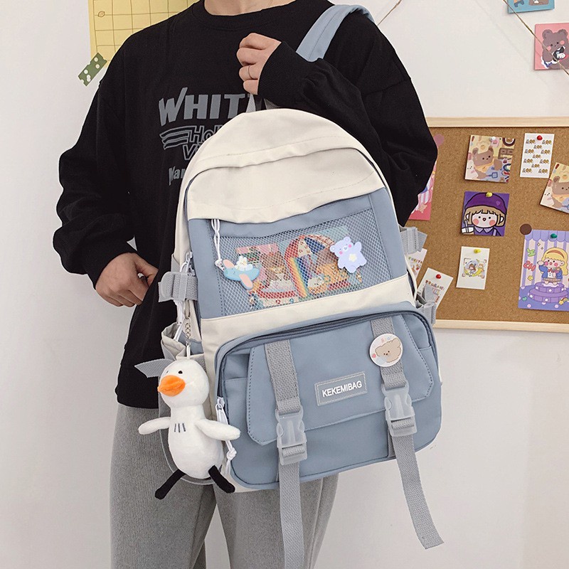 Balo nữ cao cấp du lịch dễ thương đẹp đi học giá rẻ MOHANA TH181 (tặng kèm gấu và sticker)