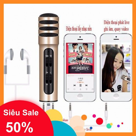 [5🌟][FREESHIP-150K] BỘ MICRO LIVESTREAM C6, C7 3IN1 TRÊN ĐIỆN THOẠI 2020 (THU ÂM, KARAOKE) [SALE]