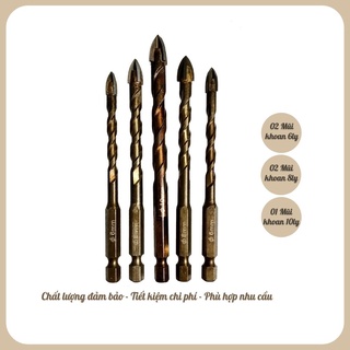 Bộ mũi khoan đa năng 6 ly, 8 ly, 10 ly chuôi lục giác 150k. Khoan tường, khoan kính, khoan đá, khoan gạch men, khoan gỗ.