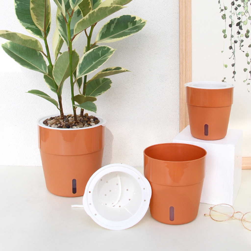 Chậu Trồng Cây Bằng Nhựa Cách Nhiệt Tự Động Kèm Dây Thừng Cotton